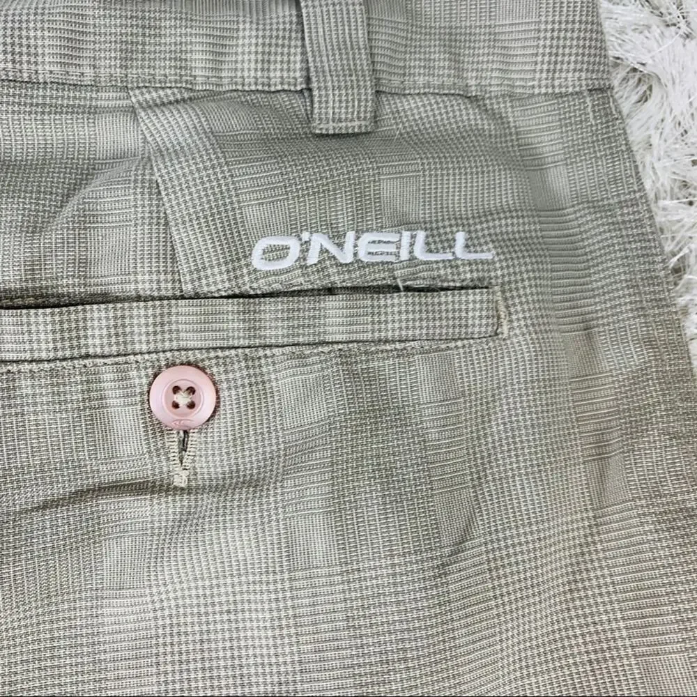 O’Neill Tan Plaid Shorts Sz 38